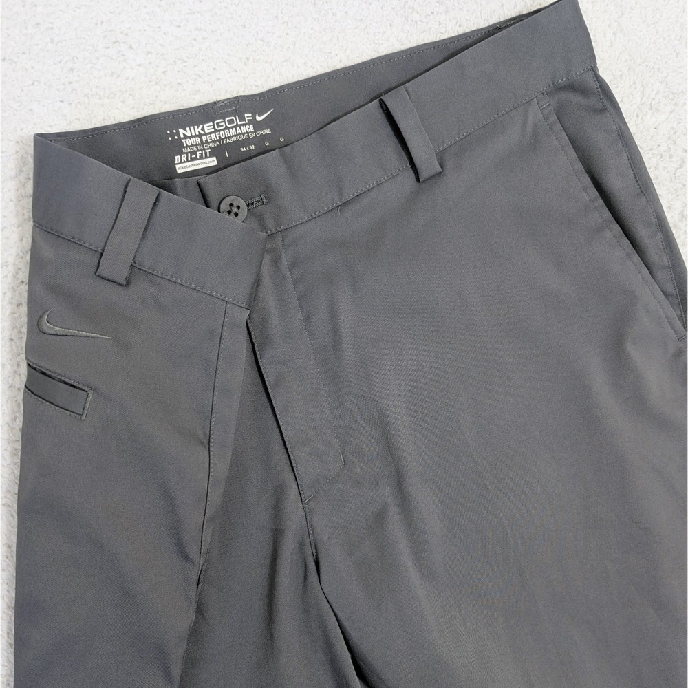 Nike Golf Tour Performance Dri-Fit Men's Gray 34x32 Golf Pants Flat Front